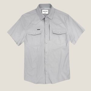 Poncho The Laredo SS Western Pearl Snap Shirt In Grey L Regular Fit
